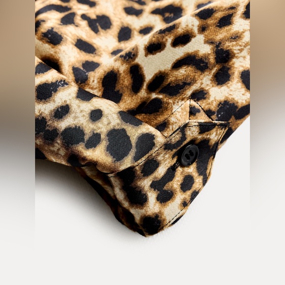 Zara ZW Collection Oversized Animal Print Boho Shirt Size XS - Picture 7 of 11